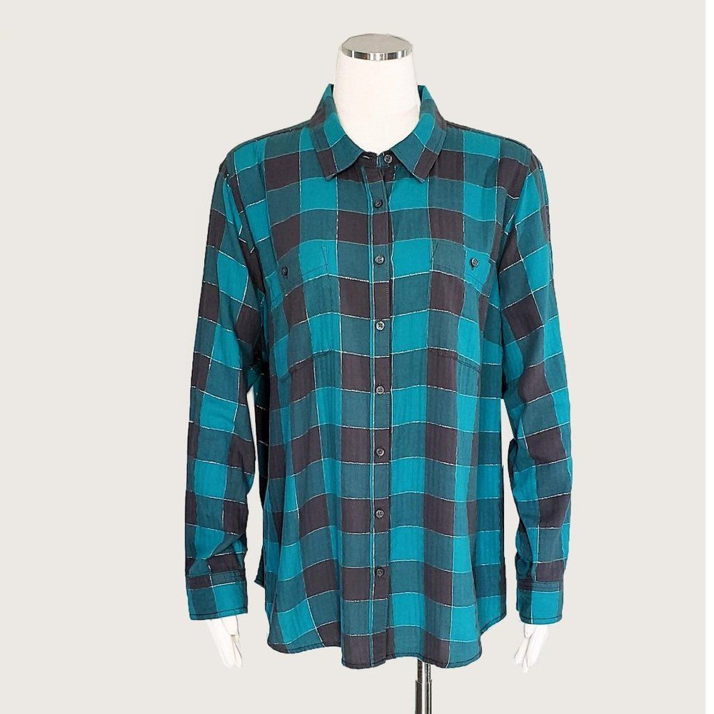 ** St. John's Bay Metallic Button Down